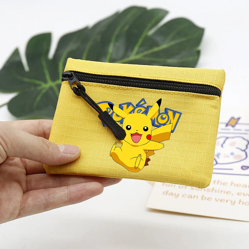 Pokemons Boy Coin Purse Cute Notes Mini Zipper Wallet Kids Cartoon Pikachu Portable Money Storage Cards Bag Collection Gift Bags