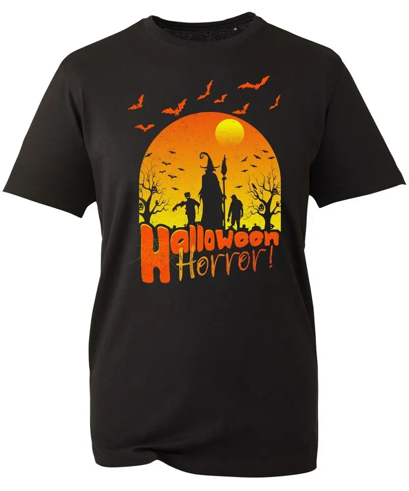 Camiseta de terror de Halloween Bruja de terror Fantasma de Halloween Boo Calabaza Pesadilla Tops