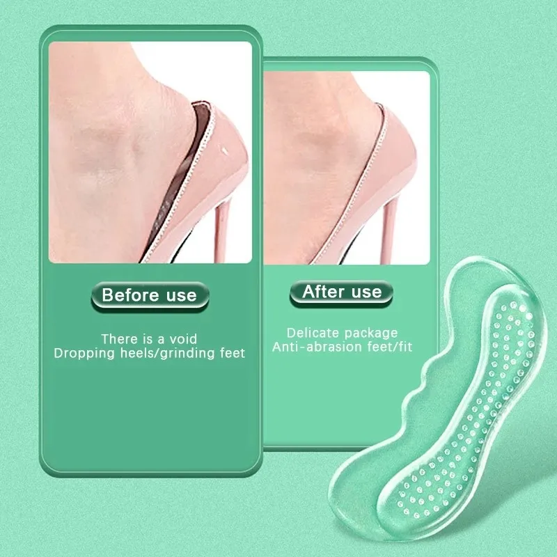 Anti-Wear Shoe Heel Pad Foot Pain Relief Inserts Silicone Gel Insoles for Shoes Women High Heel Liner Grips Protector Sticker