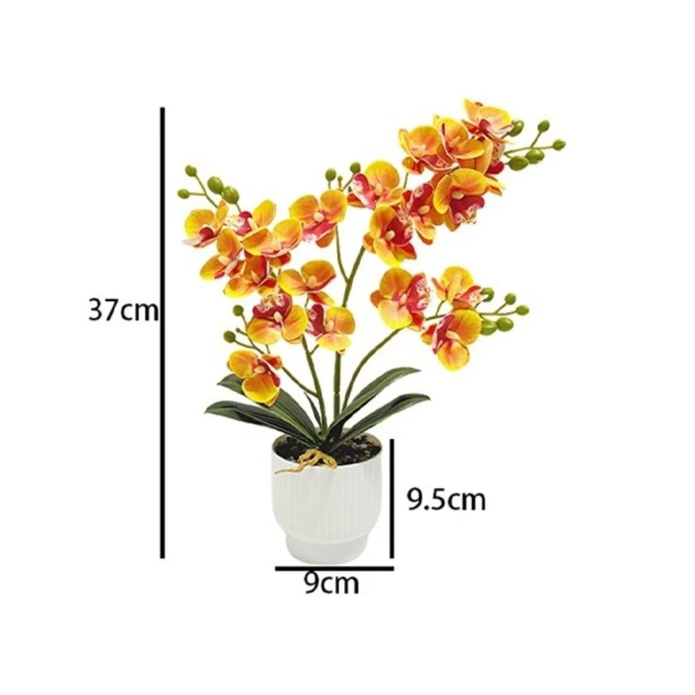 Multi-Bloom Künstliche Schmetterlingsorchidee Weiß im Blumentopf – Kunstblumen, künstliche Orchideen-Bonsai, DIY-Kunstpflanzen – Detail 1