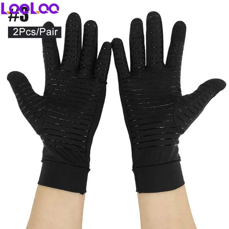 1Pair Full Finger Gloves,Outdoor Copper Fiber Pressure Touch Screen Gloves,Summersports Fitness Silicone Anti Slip Riding Gloves