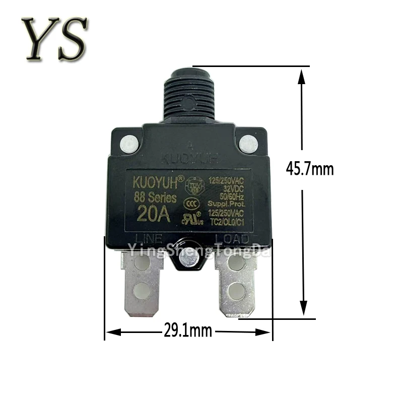 1PCS 88 Series KUOYUH 3A 4A 5A 6A 7A 8A 9A 10A 11A 12A 13A 14A 15A 16A 18A 19A 20A 22A 25A 30A Overload Overcurrent Protector