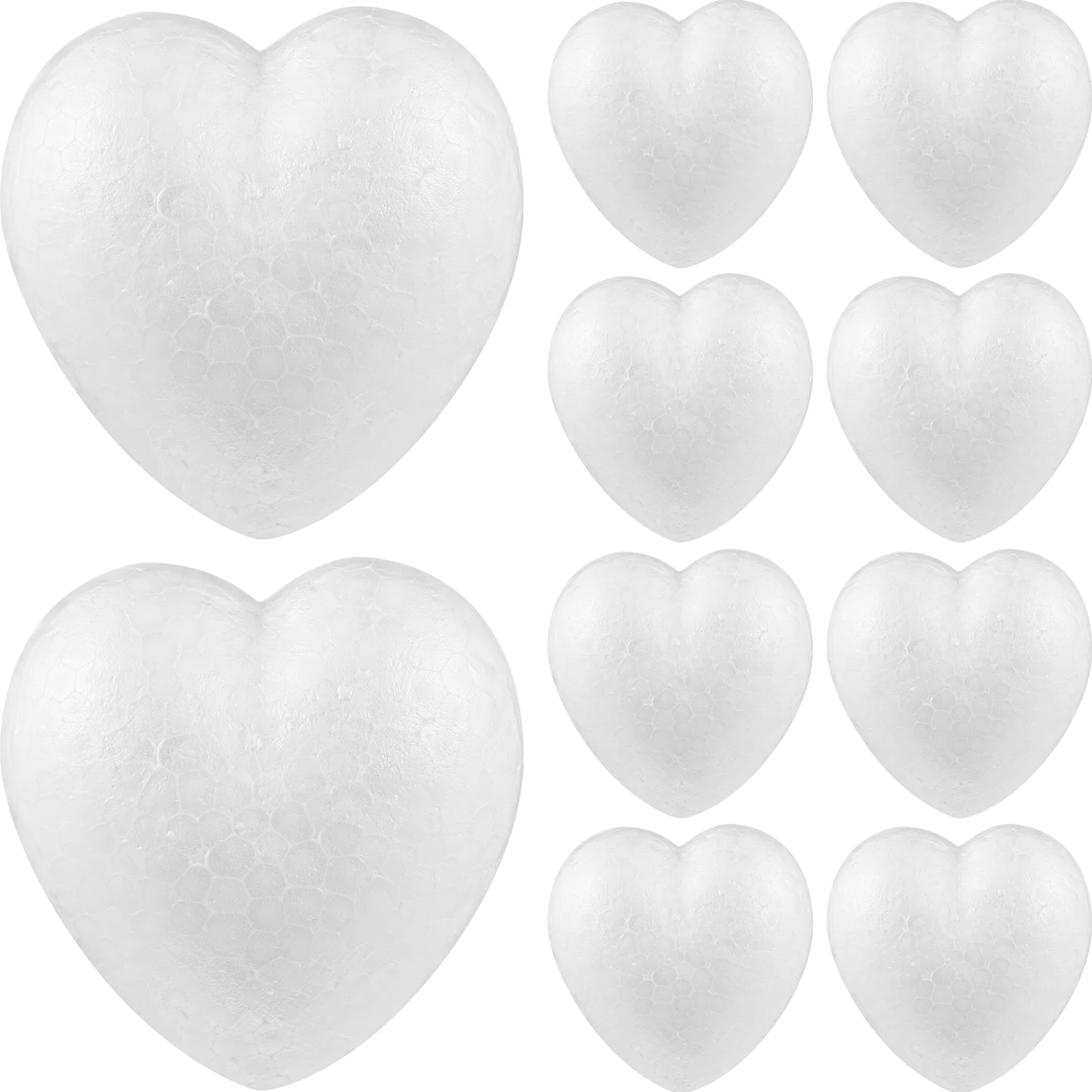 

10 Pcs Outdoor Ornaments Love Decorative Foam Heart Foams Dumpling Hearts Decorations White Small Child