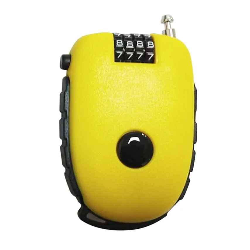 Anti-Theft Motorcycle Helmet Lock Retractable 4 Digit Motorbike Padlock Resettable Combination Lock