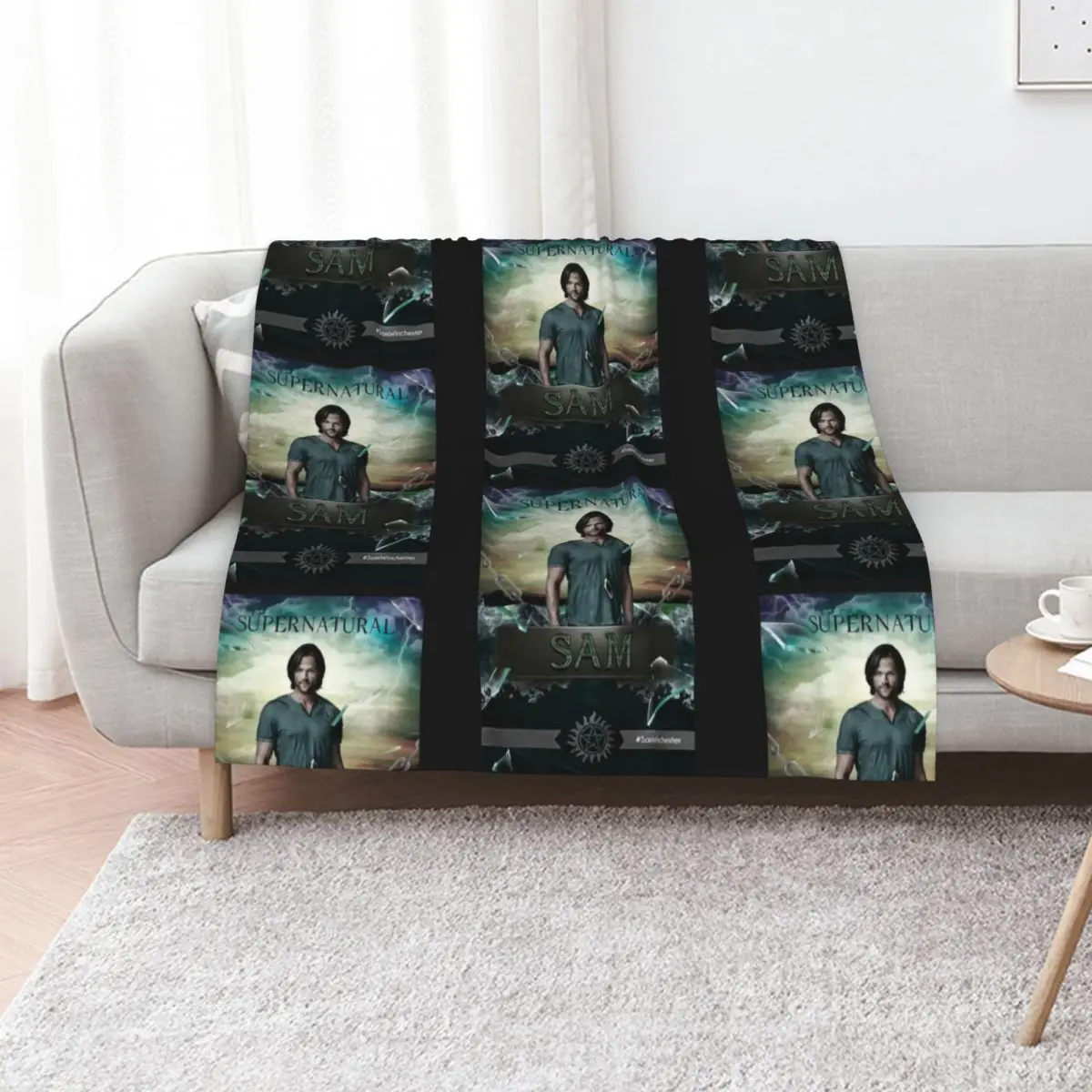 Sam Winchester Throw Blanket Warm Accent Blanket for Living Room Decoration
