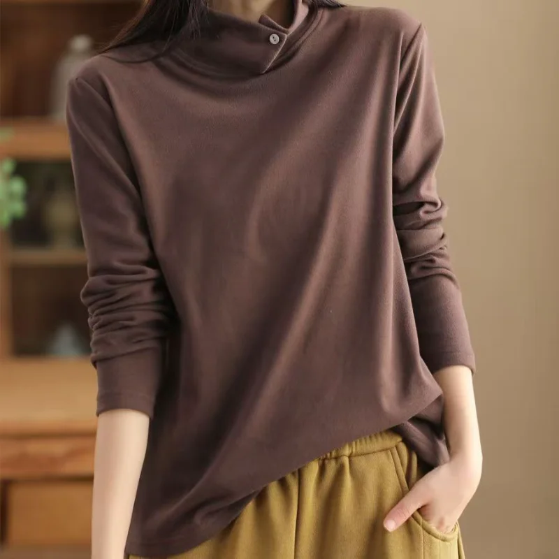 เสื้อสเวตเชิ้ตผ้าริบเดอร์ลอนสำหรับผู้หญิง ให้ความอบอุ่นด้วยผ้าฟลีซหนานุ่ม สวมใส่สบาย สไตล์ลำลอง ใช้ได้หลากหลาย คอปกพับได้ คอตั้ง แบบสวมสองทาง