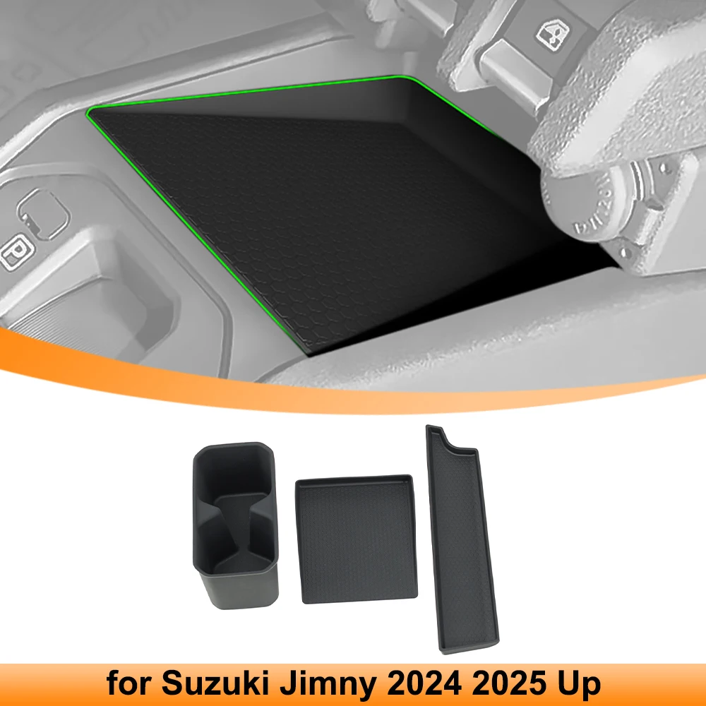 

Car Center Console Storage Box Pad Water Cup Holder Organizer Tray for Suzuki Jimny 2024 2025 Up Stowing Tidying Accessories