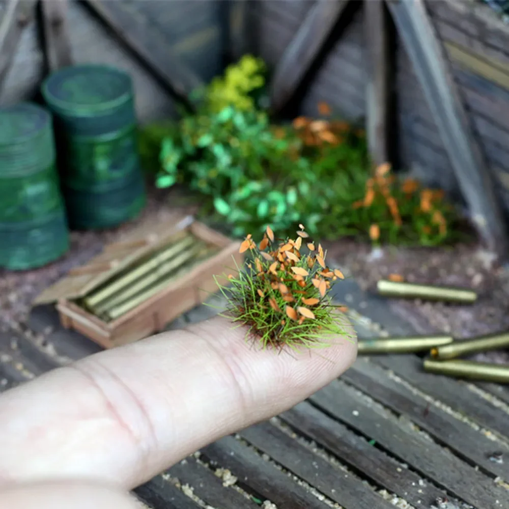 HO scala in miniatura fiore erba Cluster modello pianta per la ferrovia che fa la costruzione ferroviaria giardino paesaggio materiali Diorama kit