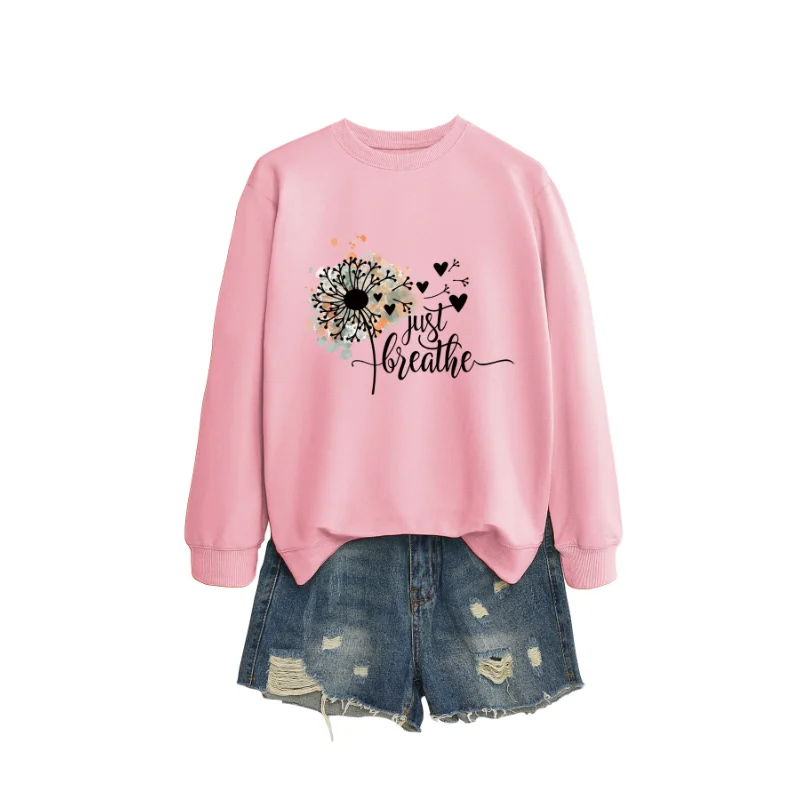 Ust Breathe Trendy Printed Casual Round-neck Long-sleeved Sweatshirt Sweatshirt Streetwear Women