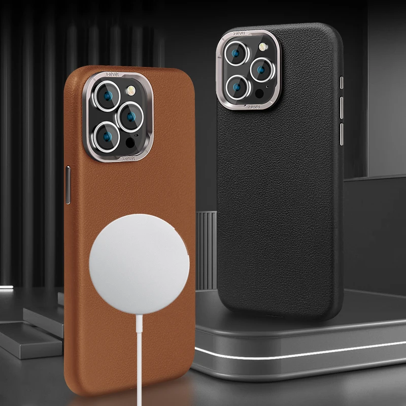 

X-level чехлы для телефонов Apple Iphone 15 Pro Max, Магнитный чехол высокого качества, простой чехол из искусственной кожи для Iphone 14 Pro Max Business