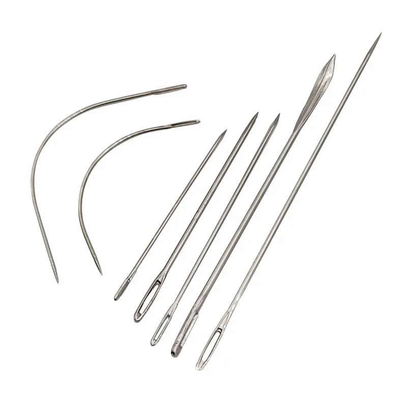 7PCS Sewing Needle Upholstery Carpet Leather Canvas Repair Curved DIY Leather Hand Sewing Stainless Steel Pin Stitch Needle Kit