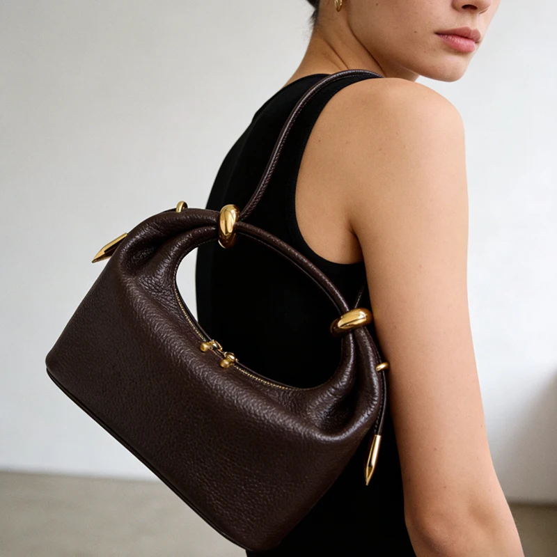 

Luxury Brand Shoulder Bag Soft Leather Texture Fashion Square Lunchbox Women's Handbag Multi-functional Elegant Underarm Bag