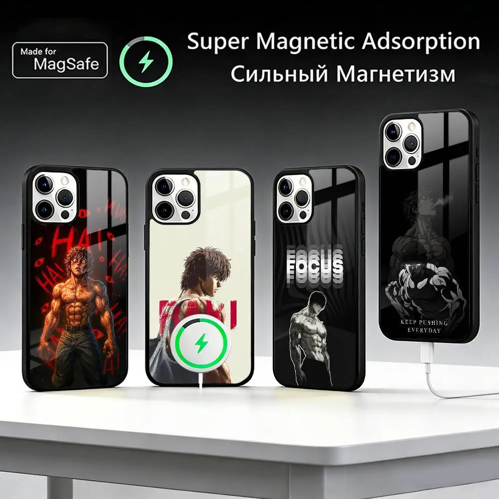 

Anime B-Baki Phone Case For iPhone17,16,15,14,13,12,11 Plus,Pro Max For Magsafe Wireless Charging