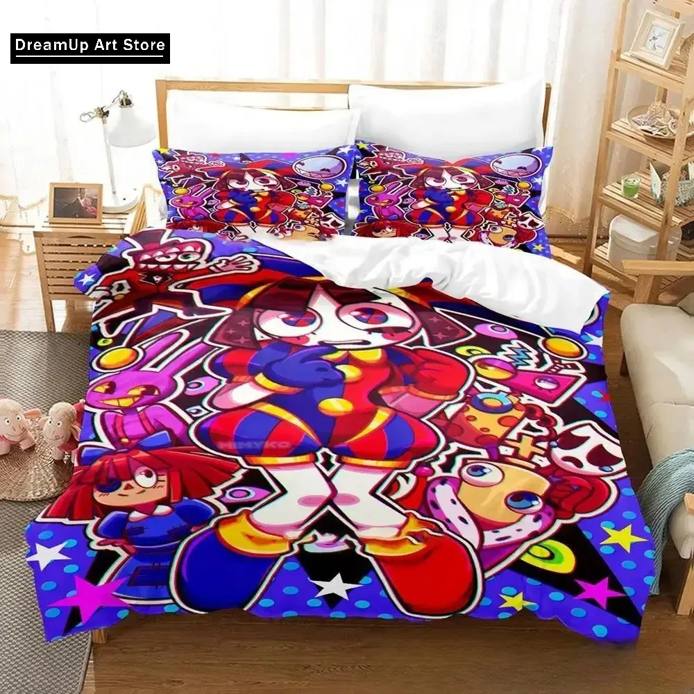 3D Print Cartoon Amazing Digital Circus Bedding Set Cute Quilt Cover Bed Cover With Pillowcase Twin Single Queen King Size Boys