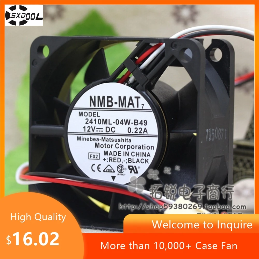 

60mm NMB 2410ml-04w-B49 6025 6cm 12V 0.22a Three-Wire Speed Double Ball Fan