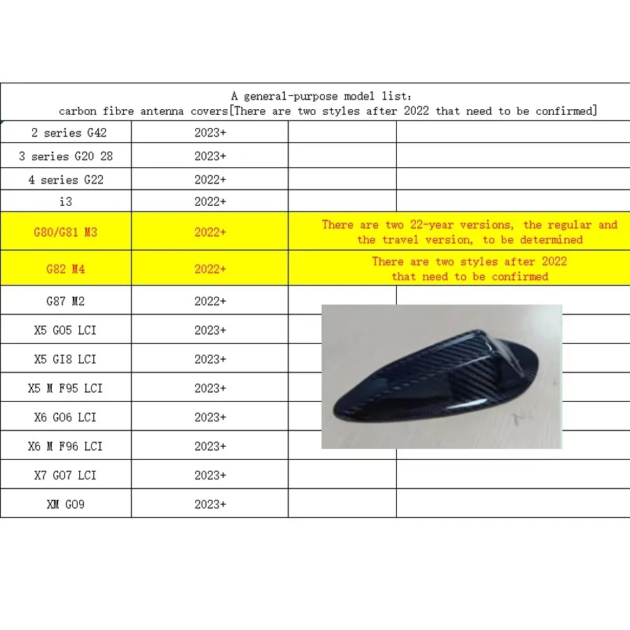 For BMW 2 3 4 series G42 G22 G20 G28 M2 G87 M3 G80 M4 G82 240 Carbon fiber antenna cover shark fin signal cover decorative cover