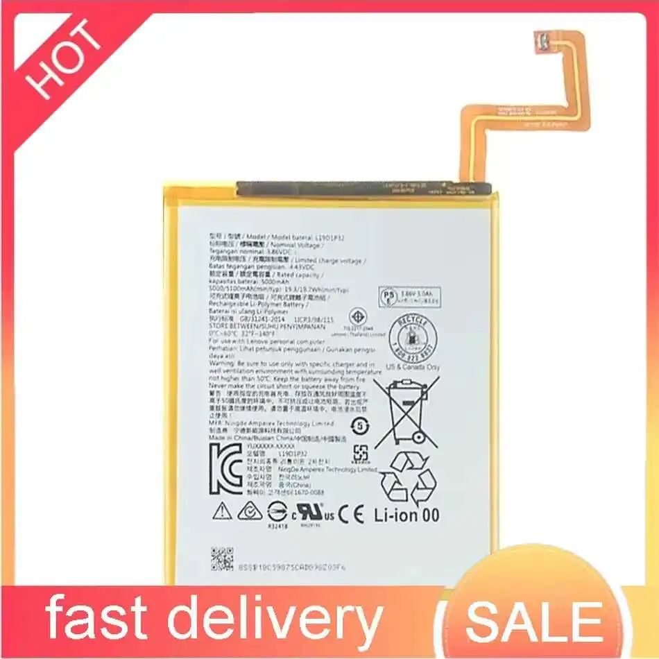 

Battery L19D1P32 L18D1P32 4850mAh-5000mAh For Lenovo Tab M10 TB-X505X X505L X505F TB-X605L TBX605F TB-X605M TB-X505X X505L X505F