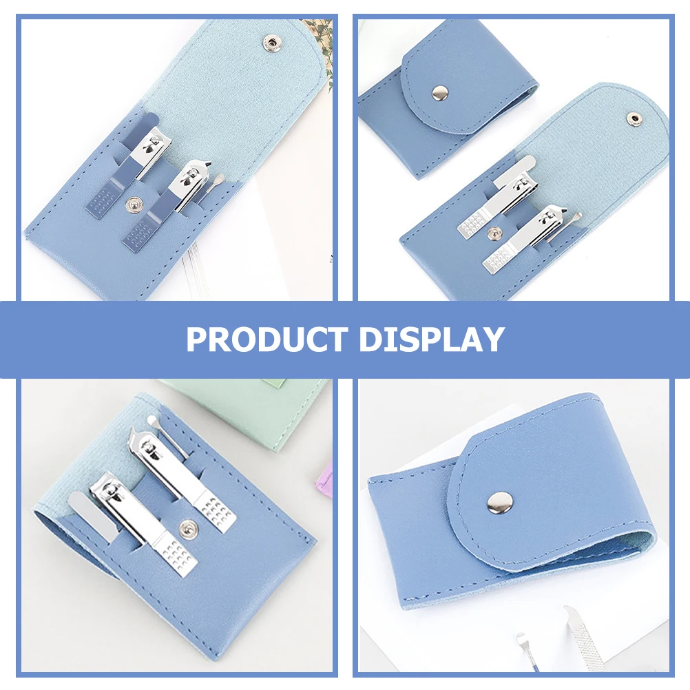 

3 set Carbon Steel Clippers Manicure Set Nail File Earpicks Storage Bag Portable Grooming Tools Nail Care Kit For Women Travel