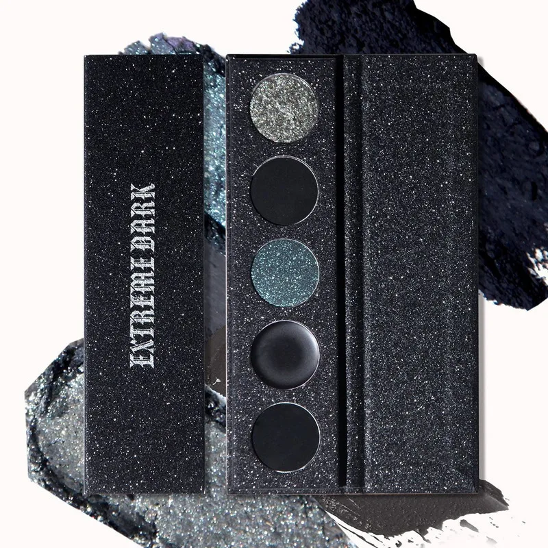 Cool Black Powder Eyeshadow Palette, Matte Powder Diamond Pearlescent Smoky Earth Tone, Cool And Hot Girl Eyeshadow