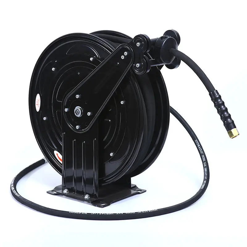 5000PSI Automatic Retractable Hose Reel 65ft Length with Dual Arms for Commercial Car Wash and Industrial Pressure Washing