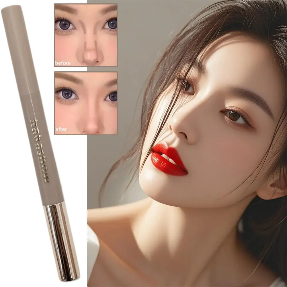 2026 New Nose Shadow Contour Pen With Sumdge Brush Naturally 3D And Brightening Contouring Stick Cream-Textured Nose Shadow Pen image 3