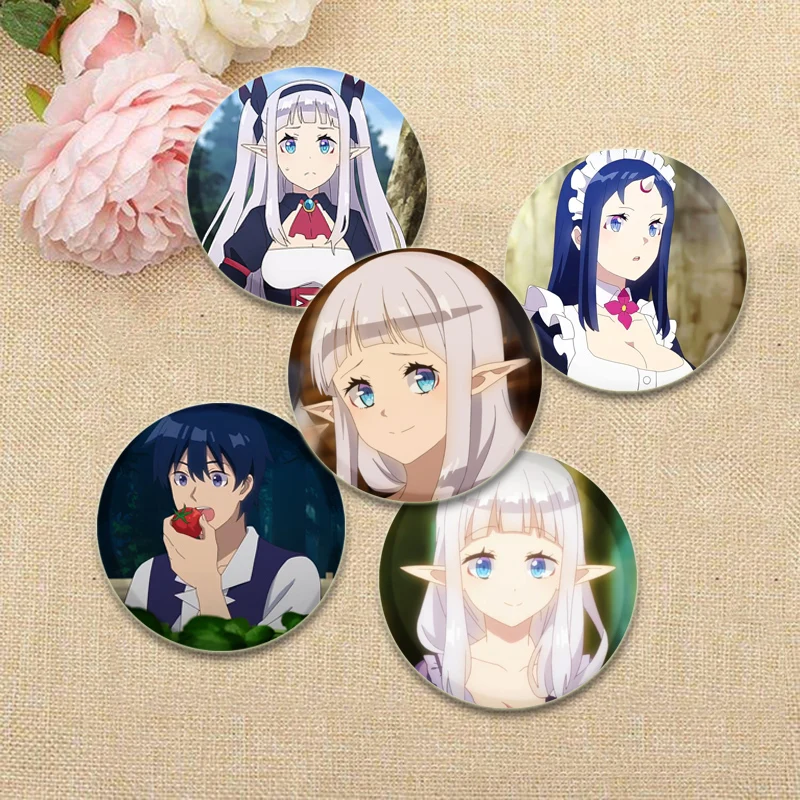 Anime Isekai Nonbiri Nouka Pins Cute Cartoon Badge Handmade Tinplate Brooches Breastpin for Backpack Clothes Gift Accessory