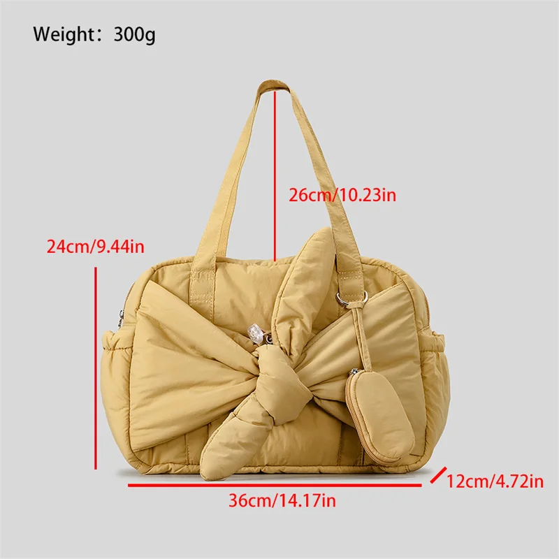 XMESSUN New Trendy Nylon Handbag for Women,Fashion Bowknot Underarm Bag Designer Female Autumn and Winter Casual Shoulder Bag