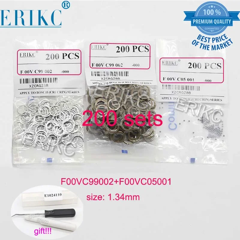 

ERIKC 1.34mm 1.5mm Injector Valve Repair Kit F00VC99002 Ceramic Steel Ball F00VC05001 F00VC05009 F00VC05008 F00RJ02177 for BOSCH