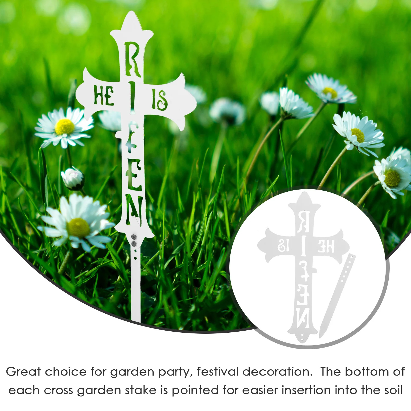 

Easter Cross Yard Stakes Outdoor Garden Decoration Lawn Stake Garden Stakes Festival Party Decorations