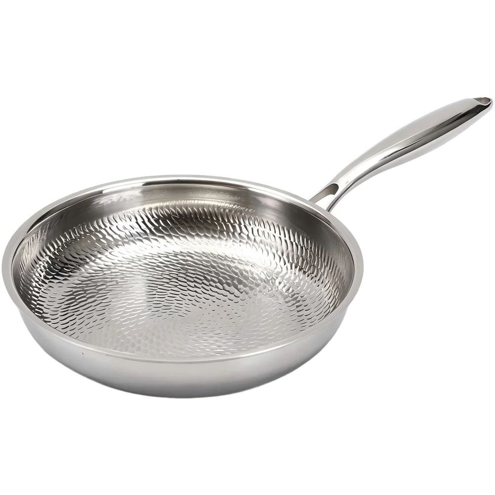 For Daily Family Meals Steel Frying Pan Even Heat Distribution Multi Layer Composite Bottom Resistance To Wear