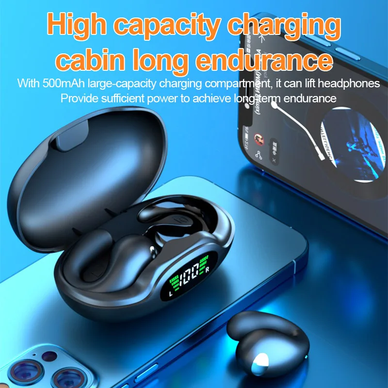 JAD S19 V5.3 BT 300mAh 9-10hours playback duration wireless earphone Good sound quality Waterproof Earbud earphone headphone