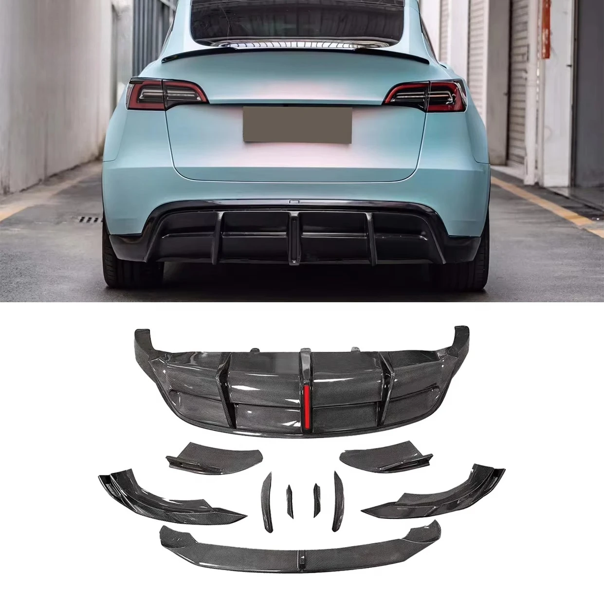 

Carbon Fiber Body Kit for Model Y AE Style Front Lip Rear Diffuser Bumper Upgrade Modification Auto Parts