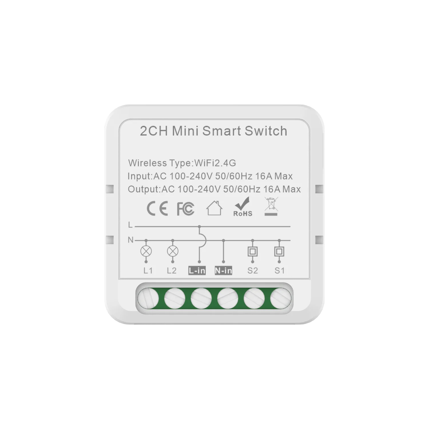 Tuya WIFI/Zigbee Smart Switch Module Smart Life 2-Gang 16A 2 Way Control Switch Support Alexa Google Home Voice Control Timeing