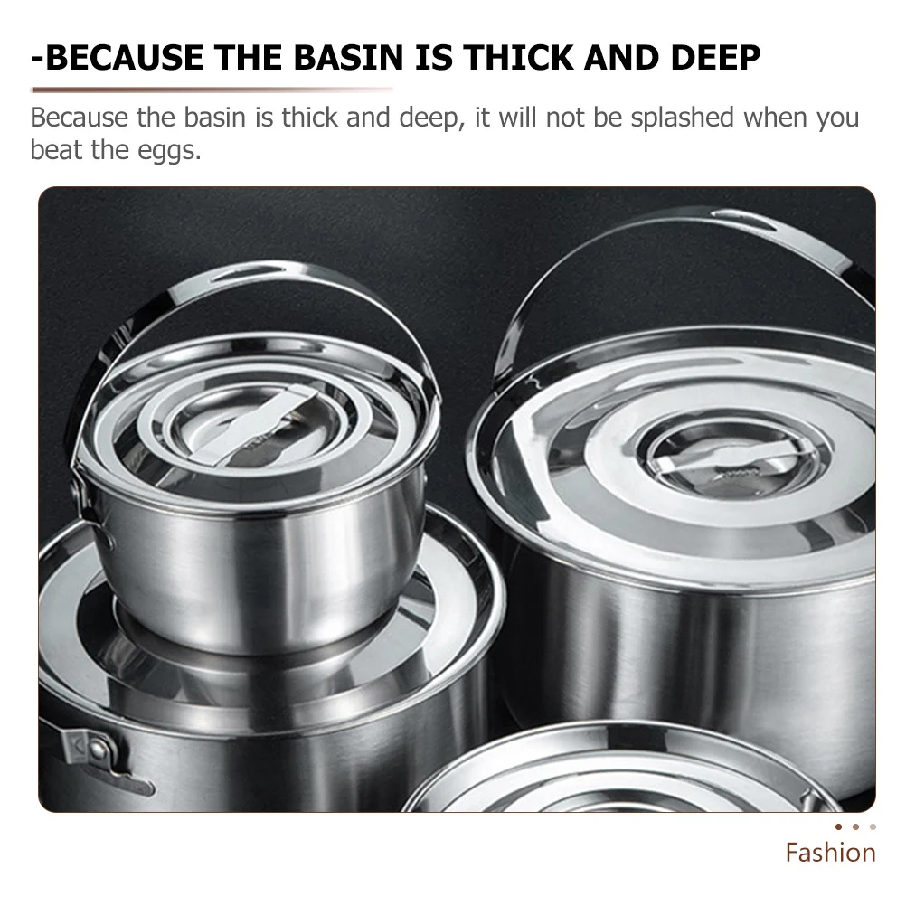 

2.4L Stainless Steel Oil Storage Basin Deep Thick Kitchen Condiment Bowl For Salad Mixing Egg Pasta Metal Container Kitchen