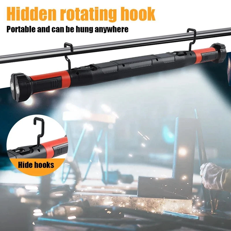 High Lumen LED Work Light, Rechargeable Magnetic Work Flashlight, Work Lights with Hooks for Emergency Car Reparing-A50M