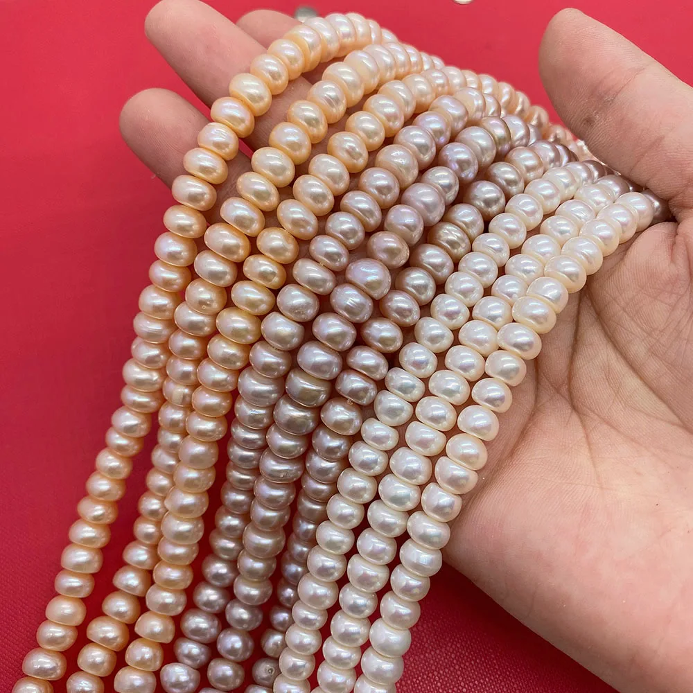 

Natural Freshwater Pearl White Pink Purple AAA Bread Shape Spacer Pearl Beads For Jewelry Making DIY Bracelet Earrings Gift 36cm