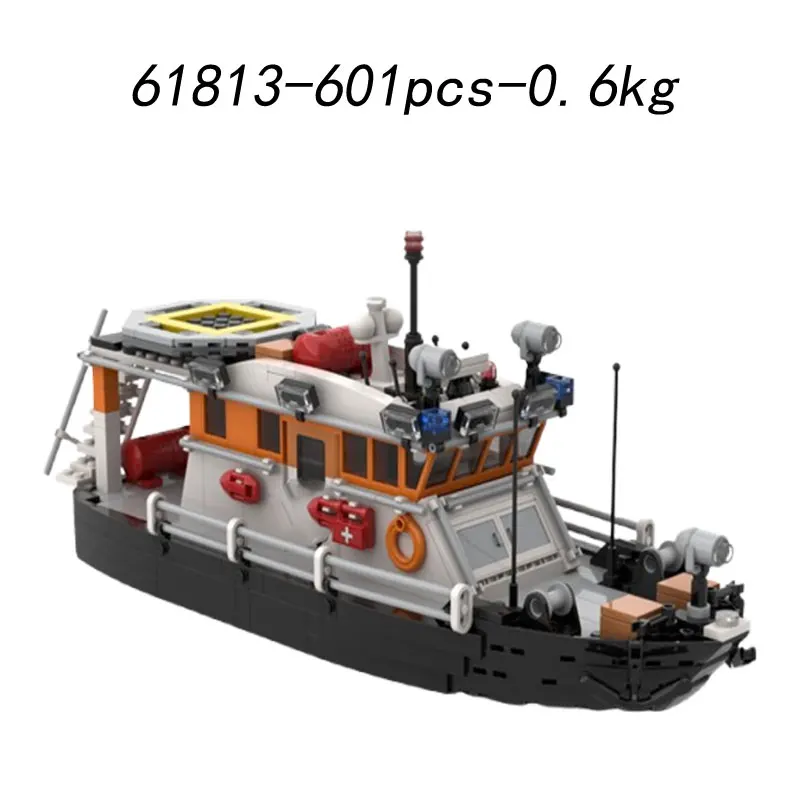 Blocs de construction assemblés en petites particules, yacht bateau MOC-61813, 601 pièces, modèle de construction de taille moyenne, jouet de décoration cadeau, liquidation