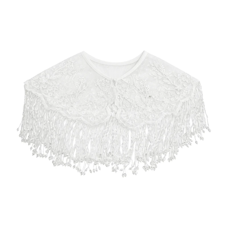 Beautiful Fringed Shoulder Cover False Collar Lightweight And Breathable Removable Collar For Daily Wear