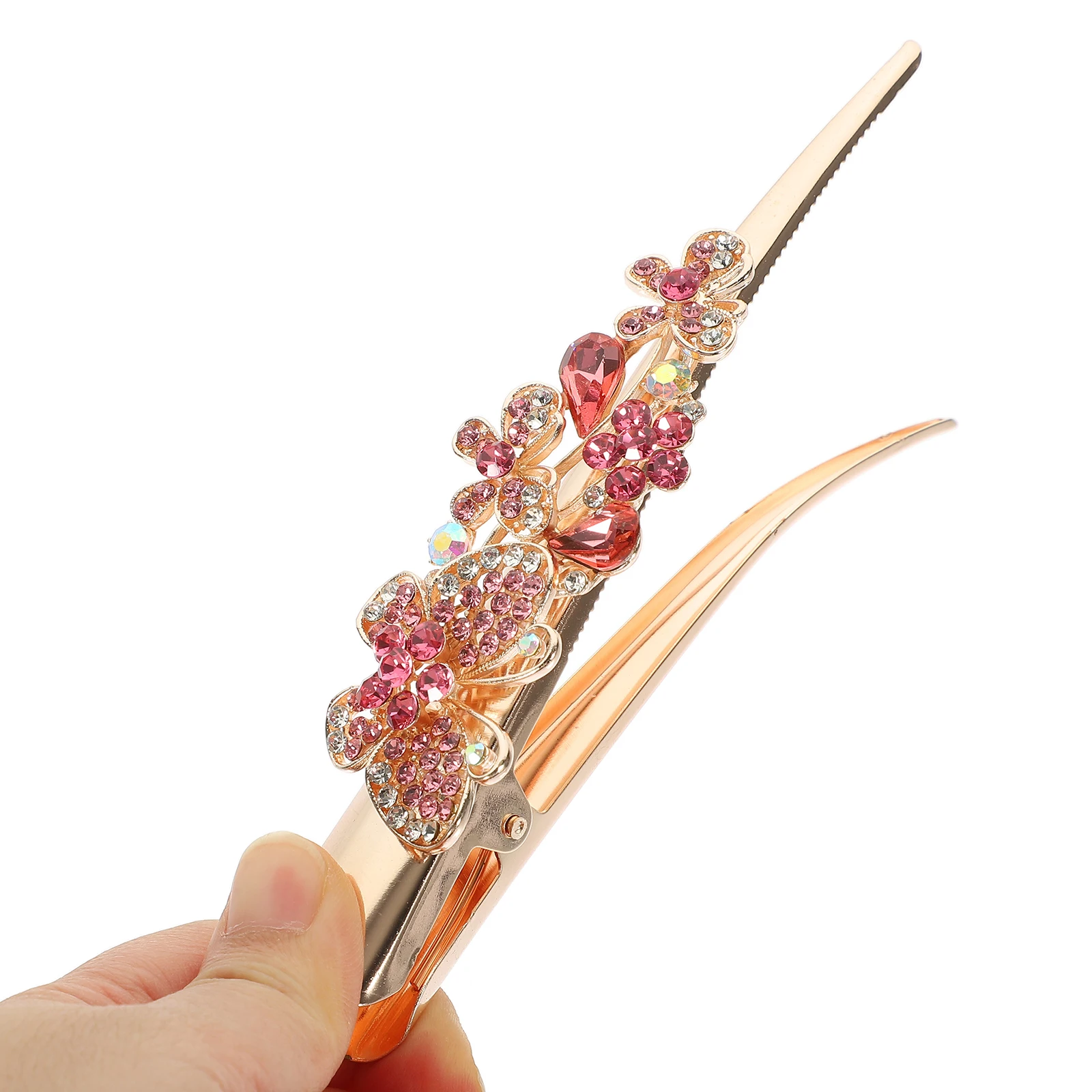 

Shiny Rhinestone Horn Women Butterfly Decor Barrettes Styling Accessories Party Wedding Gift Hair Clips for Women's for Women