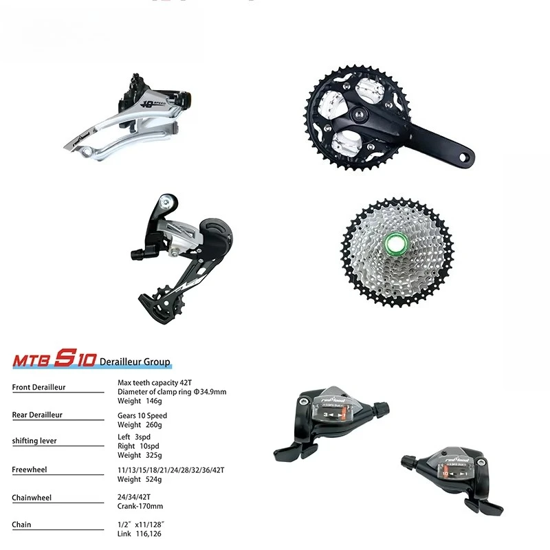 10 Speed MTB Drivetrain Groupset Complete Transmission Kit For Mountain Bike Upgrade Parts
