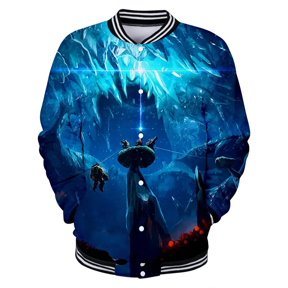 Deep Rock Galactic Game 3D Print Zip Up Baseball Jacket Women Men Bomber Jacket Outerwear Streetwear Hip Hip Baseball Uniform