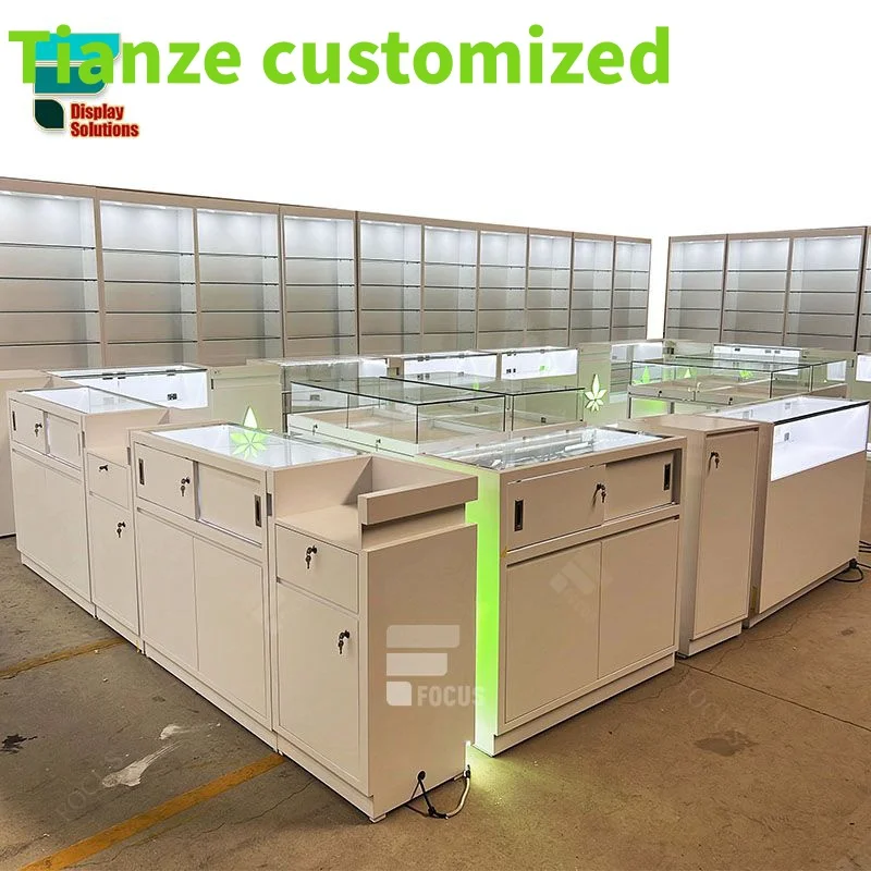 (customized)Luxurious Counter Top Kiosk Design Glass Stand Showcases Glass Display Shop Smoke Store Displa