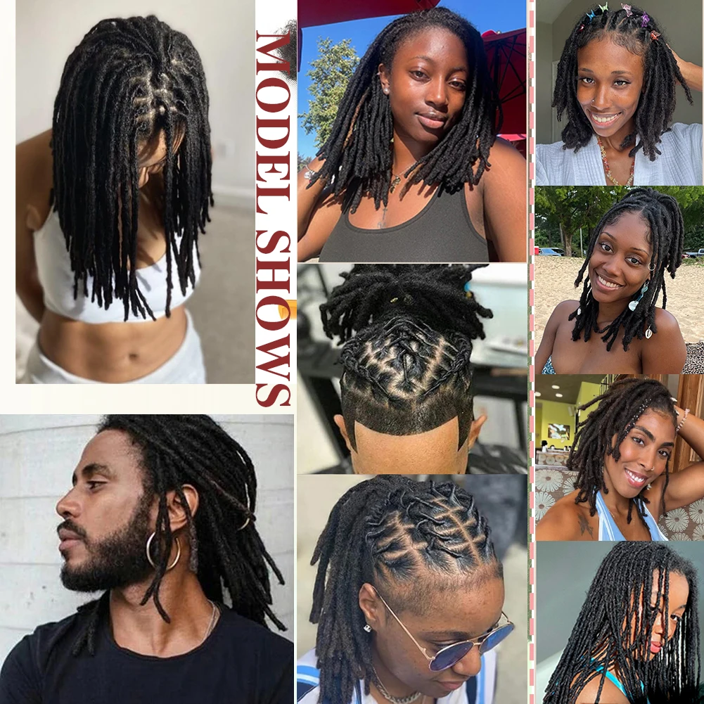 Dreadlocks Brazilian Virgin Human Hair 10 Strands Crochet Braid Hair Loc Extensions 0.4 cm Kinky Braiding Microlocks