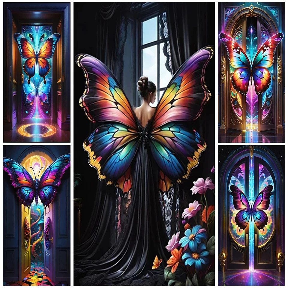 Beauty's Back Butterfly Bright Gate Diy Diamond Amazing Art Full Diamond Painting Cross Stitch Kit For Living Room Decor YG4780