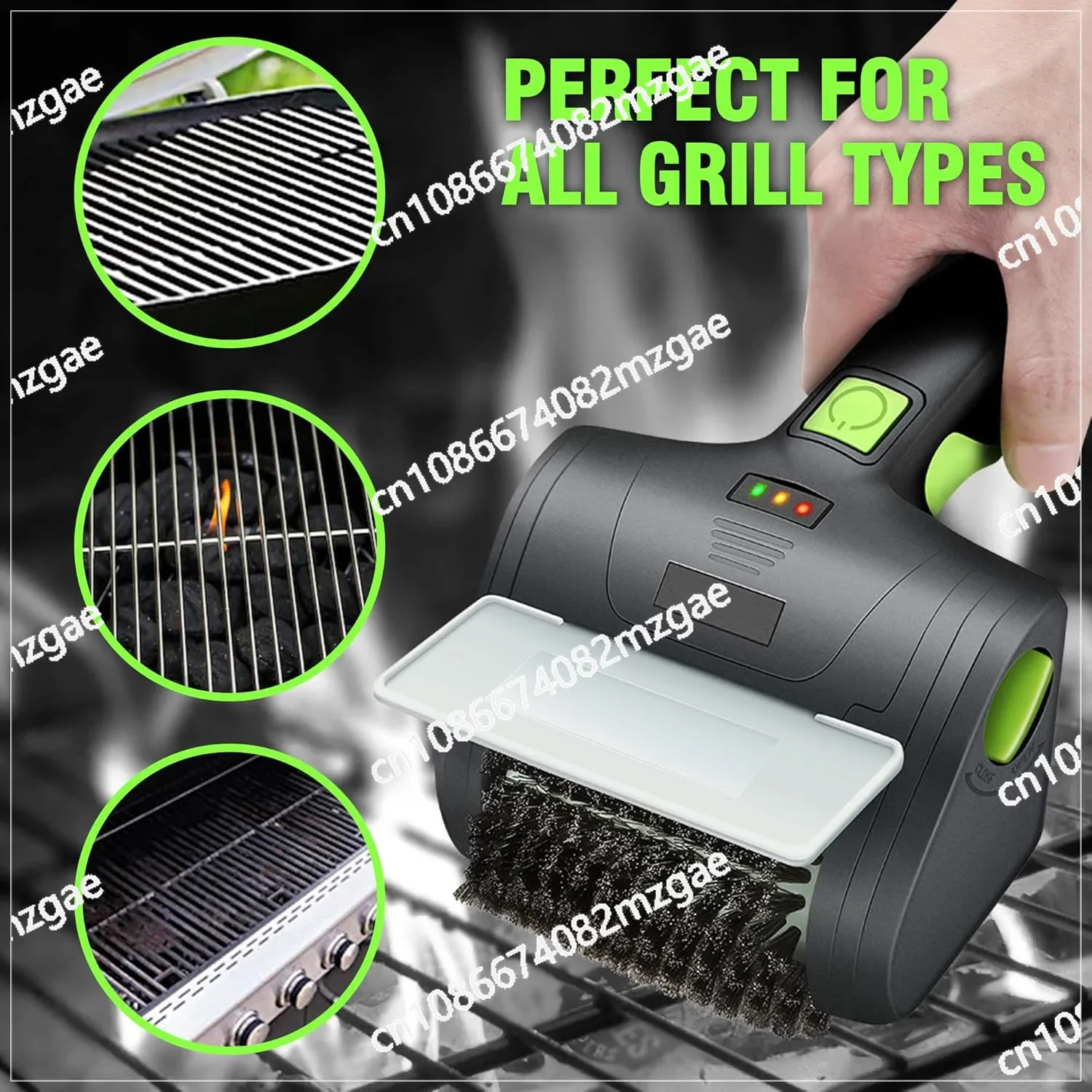 Cordless Electric Barbecue Cleaning Brush for Camping, Multi-Purpose Wire Brush for Grill and Bathroom Tile