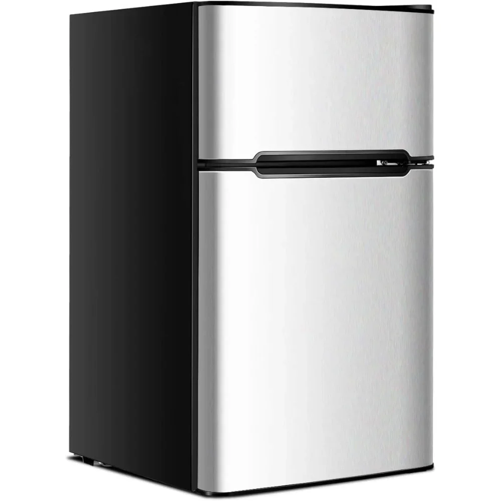 Refrigerator with Reversible Door, Crisper Drawer & Removable Glass Shelf, Mechanical Control, Portable Refrigerator