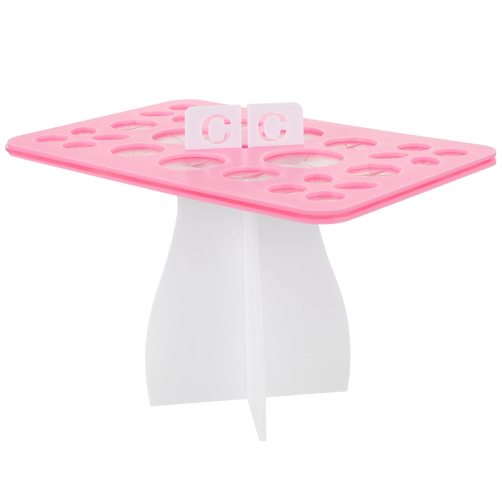 

1pc Makeup Holder Storage Beauty Brush Display Makeup Brush Rack Display Stand Simple Drying Rack For All Sizes Pink