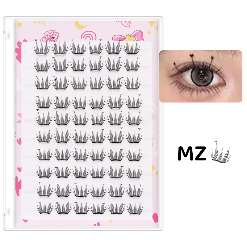 DINGSEN 10 Reihen Idol Lashes Selbstklebende Wimpern Natürliche Lange Anime Kleberfreie Cluster-Wimpern Make-up Korea Wimpern – Detail 14