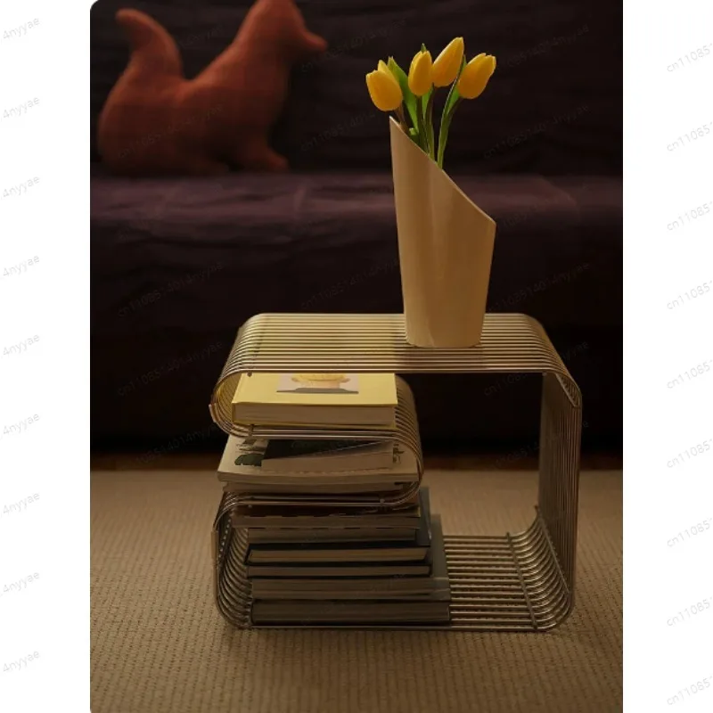 Modern Small Low Table, Japanese-Style Metal Tea Table for Sofa, Bay Window & Tatami Room
