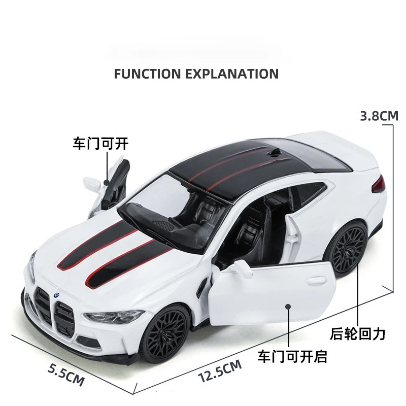 Modèle de voiture en alliage métallique moulé sous pression pour enfants, véhicules jouets, BMW, CSL, G82, M3, E30, 1:36